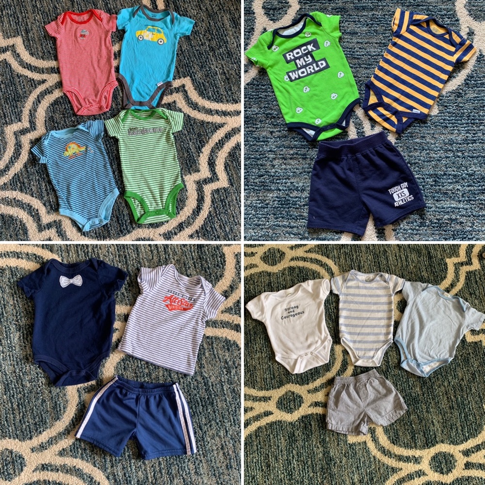 Lot summer sets various brands baby boy 3-6 Mon